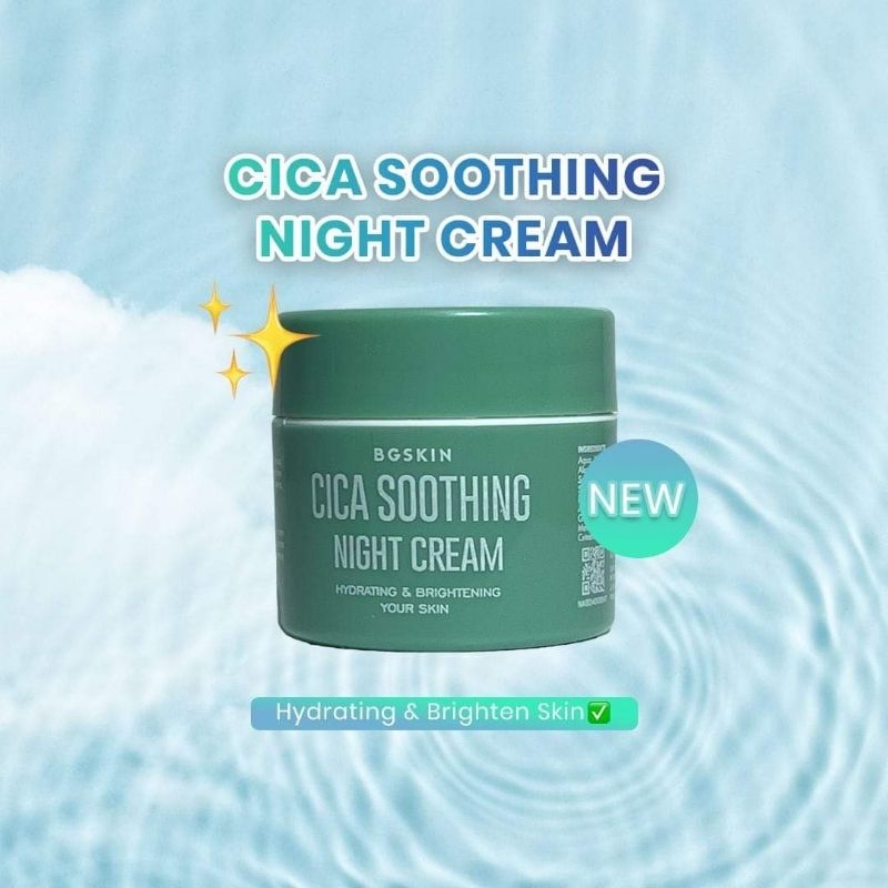 BG Skin Pengganti Brightening Acne Cream/ Cica Shooting Night Cream / Cream Malam Acne Bg Skin