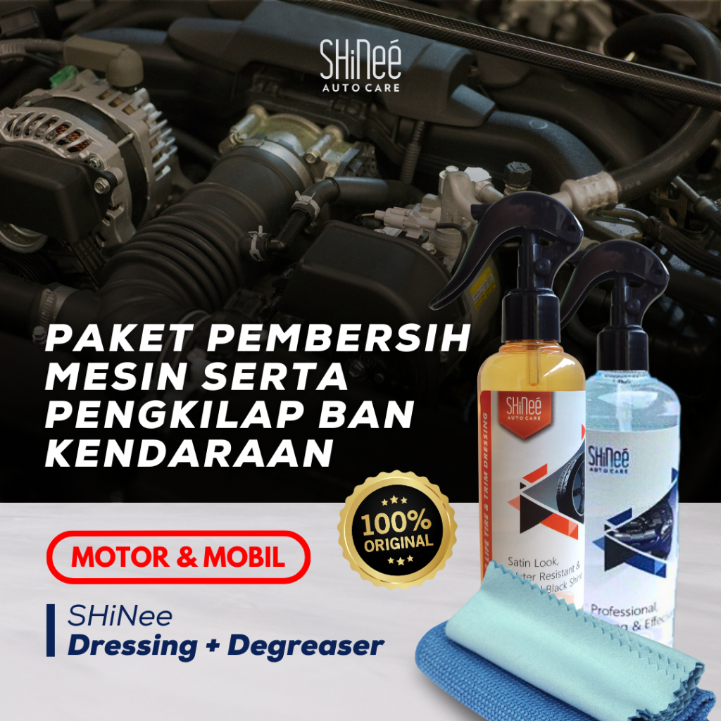 SHinee - PAKET PEMBERSIH PENGKILAP BLOK MESIN MOBIL MOTOR | ENGINE DEGREASER SHINEE | Mesin Bersih