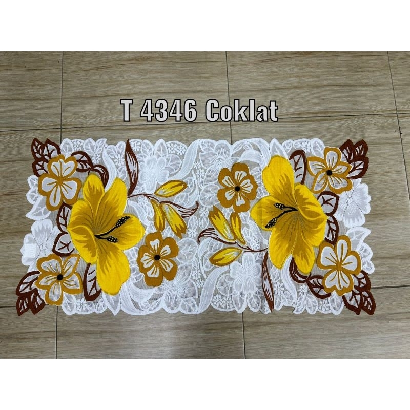 Taplak Polister Rajut_Taplak Meja Rajut Bunga