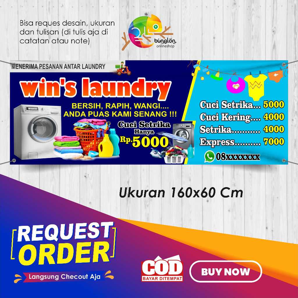 Banner 160x60 Laundry Custom Desain