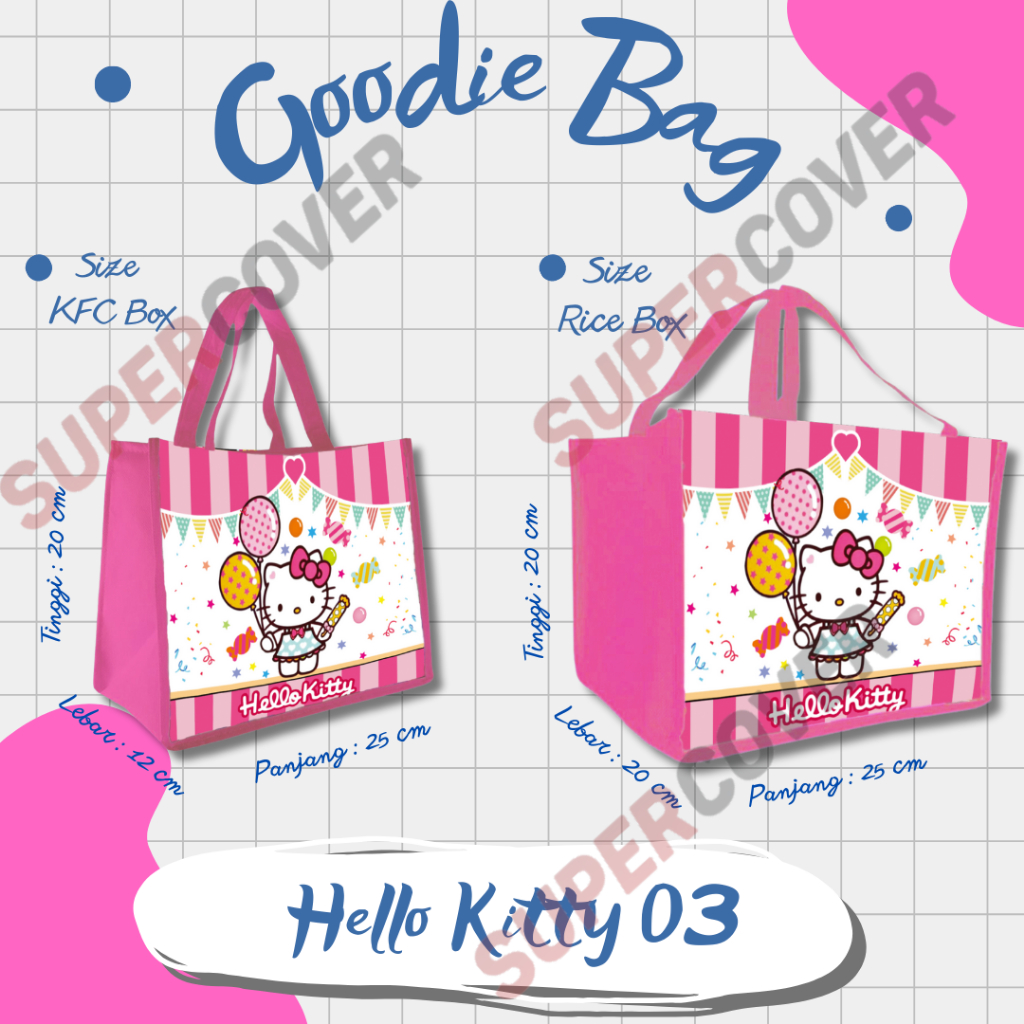 

Goodie Bag Gambar Kartun Hello Kitty 03 Warna Pink Untuk Acara Ulang Tahun, Aqiqah, Sunatan Dan Lain lain.