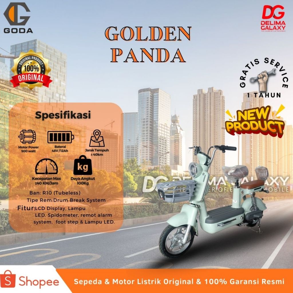 GODA GOLDEN PANDA | Sepeda Listrik Merek GODA