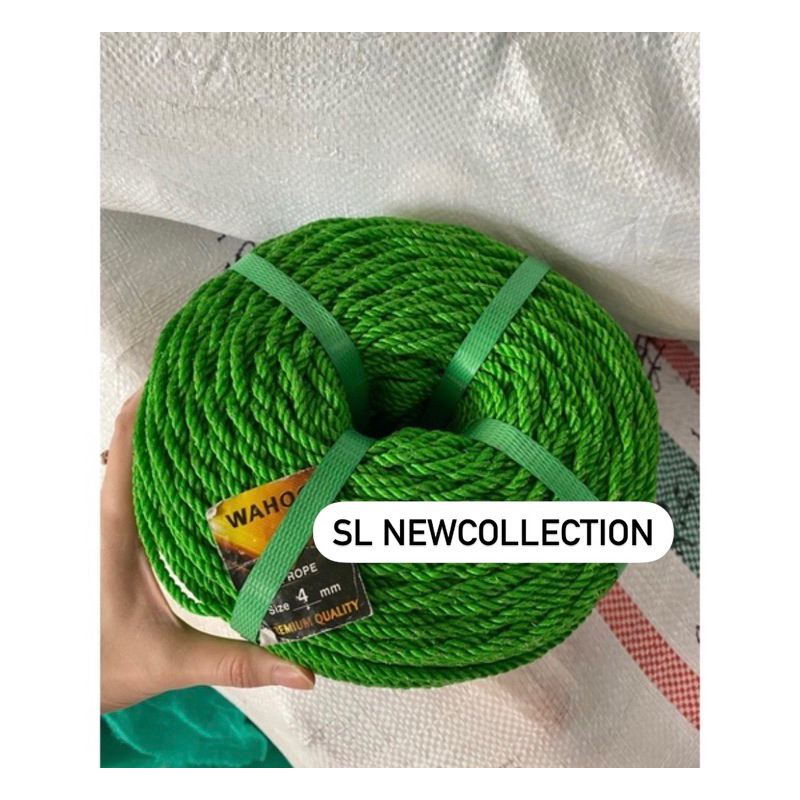 

Tali Tambang Plastik PE 4 MM Cap WAHOO +/- 200 METER (1 ROL) / Tali Tambang 4 MM COD