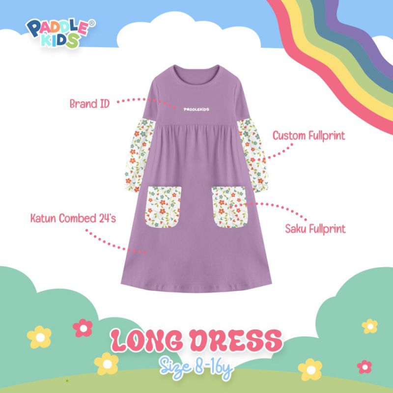 Long Dress Anak Perempuan Baju Panjang Anak Perempuan Long Dress Paddle Kids