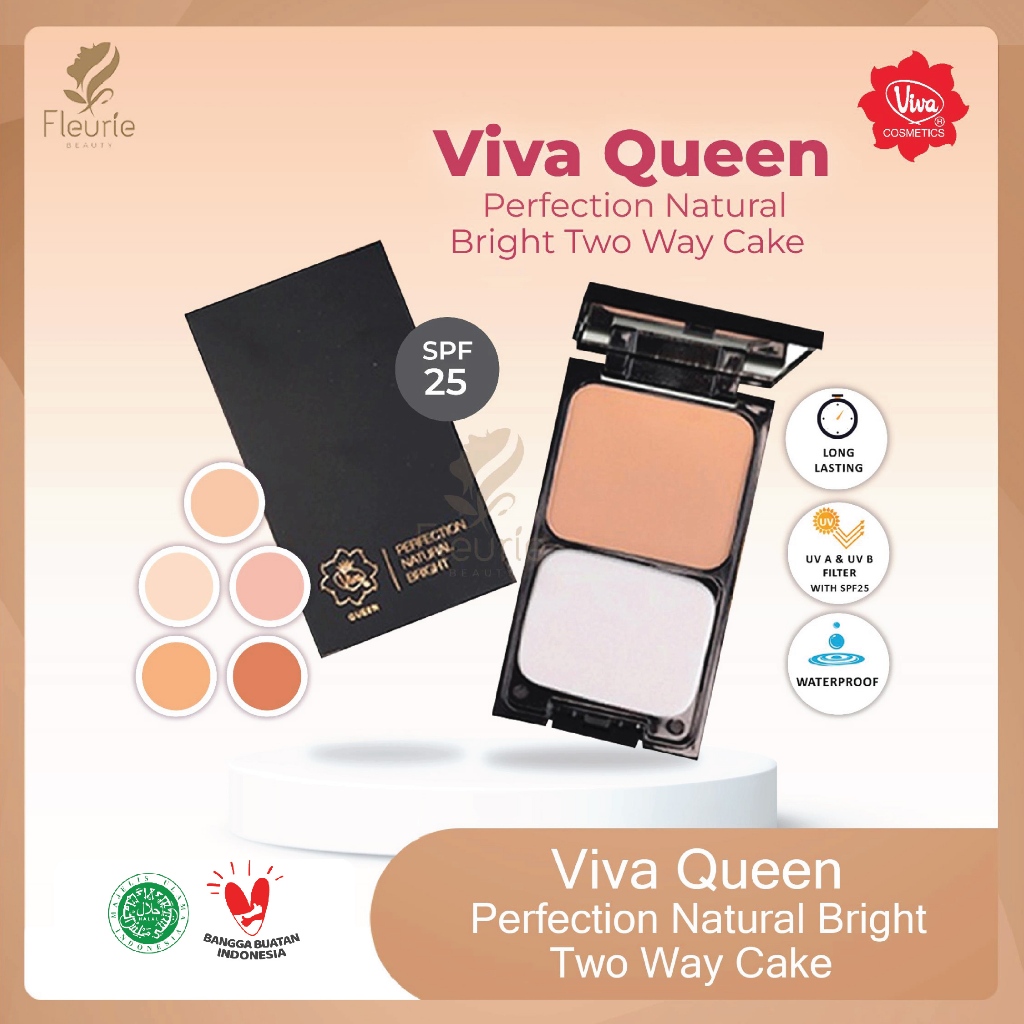 Viva Queen Perfection Natural Bright Two Way Cake SPF25 11gr - Viva Bedak Two Way Cake