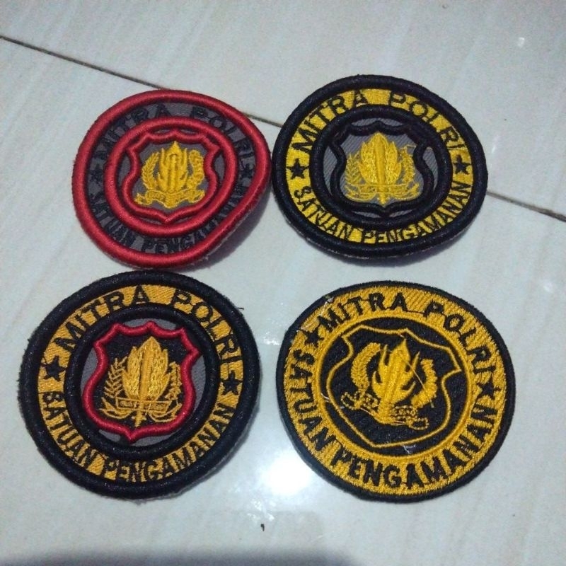 bordir / logo satpam / logo mitra polri satpam timbul / patch bordir
