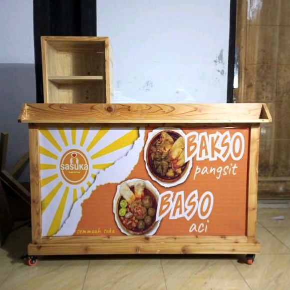Gerobak lipat bakso dan pentol 120x55x85