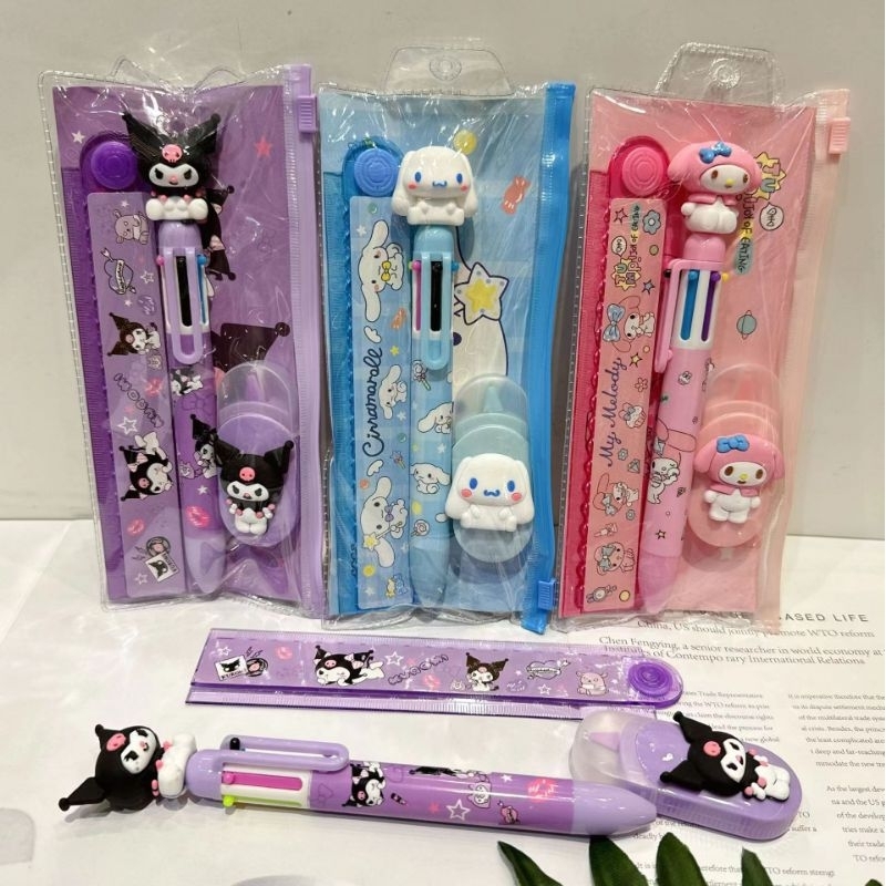

Set Pena Penggaris Tip X Melody Kuromi Cinnamoroll Sanrio Alat Tulis
