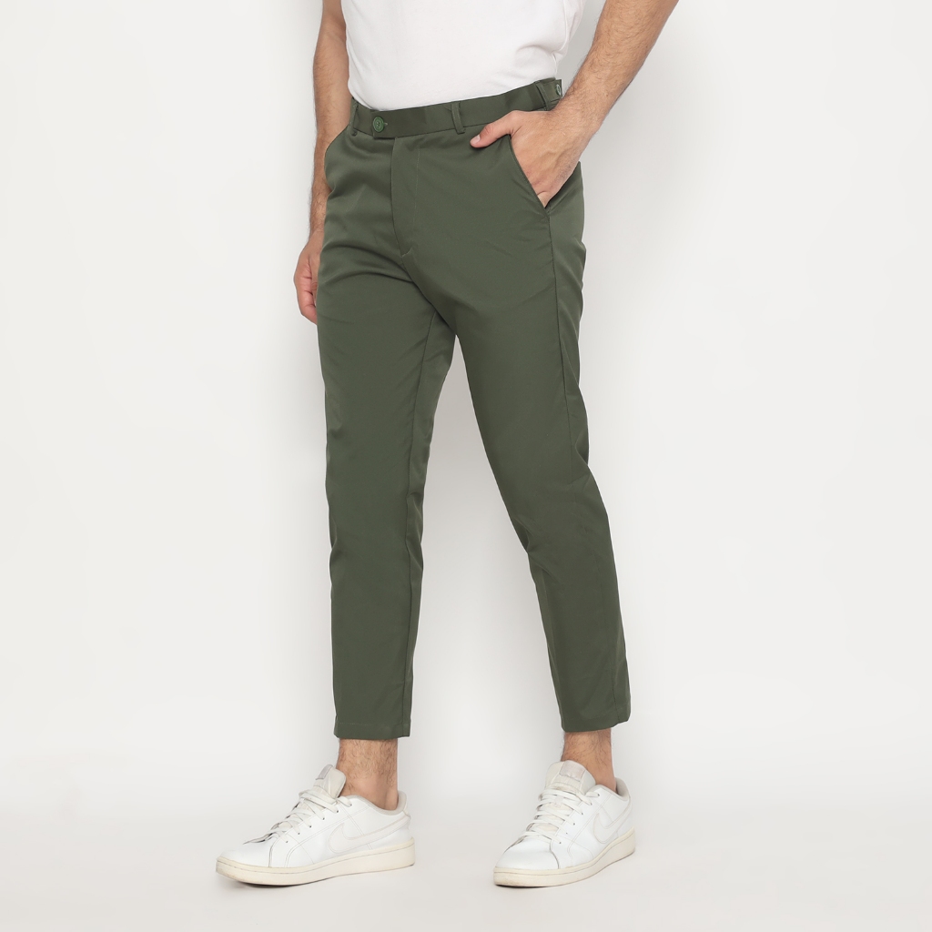 MEVANO ANKLE CHINOS PANTS HIJAU/ANKLE PANTS CHINOS/ANKLE PANTS PRIA