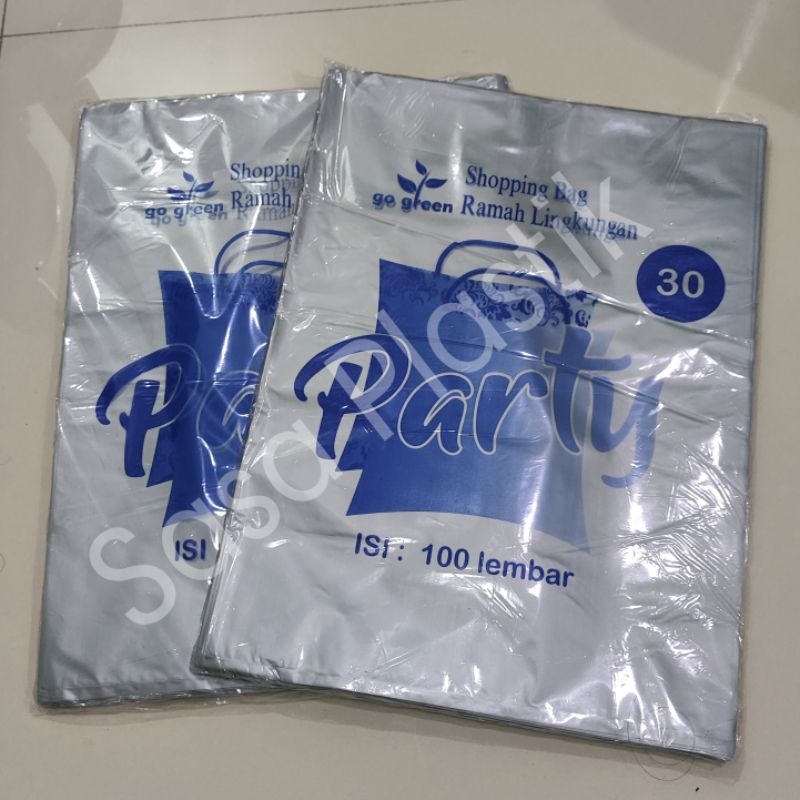 [100 Lembar] Plastik Packing Silver HD 30x40