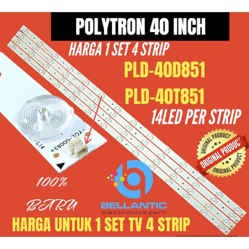 BACKLIGHT TV LCD LED POLYTRON 40 INCH PLD-40D851-PLD-40T851 BACKLIGHT TV POLYTRON 40 INCH 14LED 3VOL