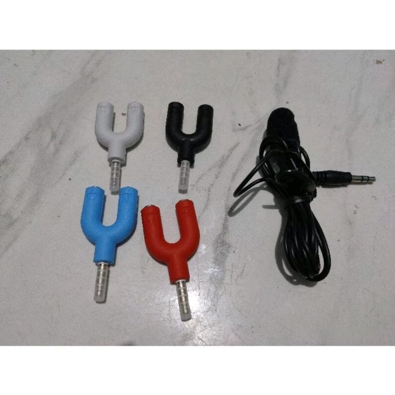 Clip On Microphone External Mic Kabel + Clip for Hp Laptop Handphone