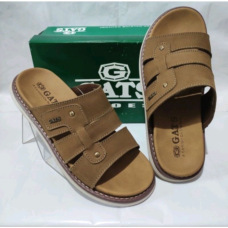 SANDAL KULIT PRIA GATS VT 305 - CAMEL ORIGINAL 100%