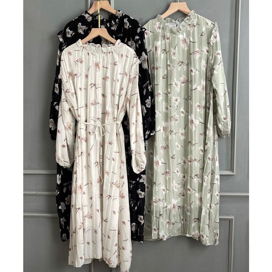 Hijra Midi Tunik Plisket Import+Belt