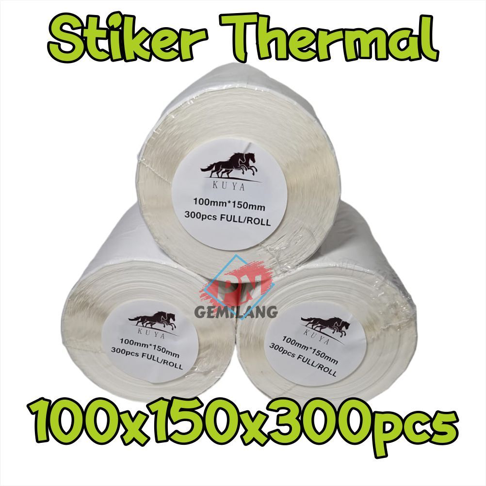 

STIKER LABEL RESI Murah / STIKER THERMAL 100mm x 150mm x 300pcs Full/roll