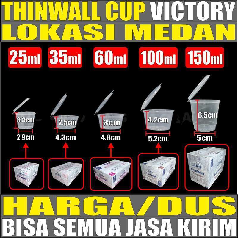 Thinwall Cup 25ml 35ml 60ml 100ml 150ml Bulat Sambel Dus Js Krm Medan