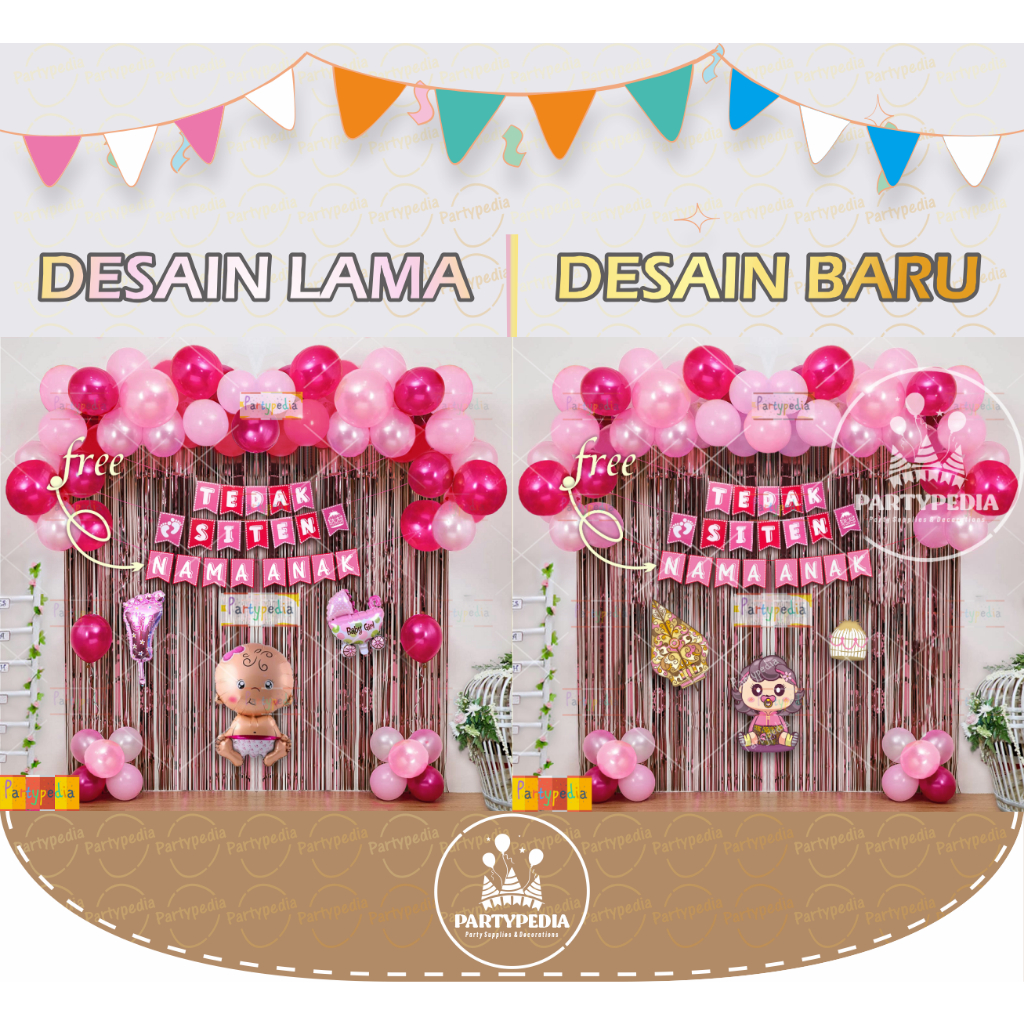 Merchendaisestar Paket Dekorasi Tedak Siten Bayi Perempuan