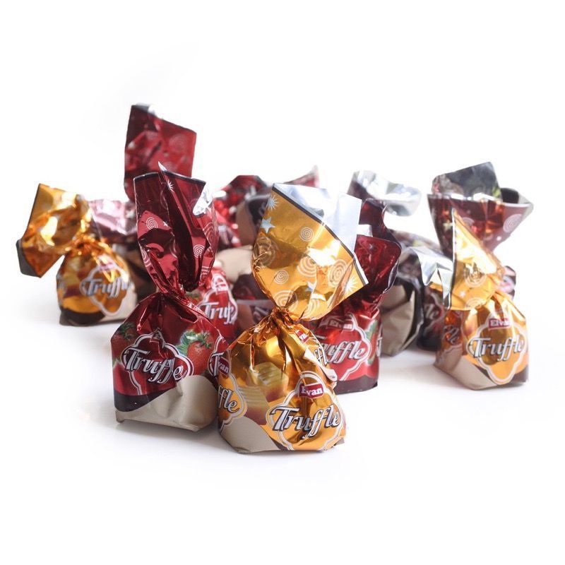 

Coklat Elvan Arab Turki Truffle Chocolate Assortment Caramel Hazelnut Coconut Strawberry Kemasan Bag 400gr | Coklat Viral