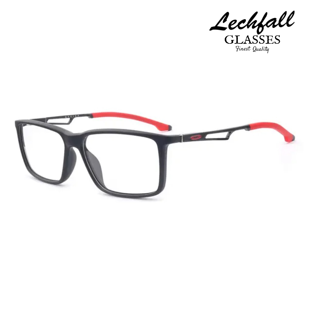 Kacamata 3218 (C2 Black Red) Paket Lensa Kacamata Minus Kacamata Silinder Kacamata Normal Frame Kaca