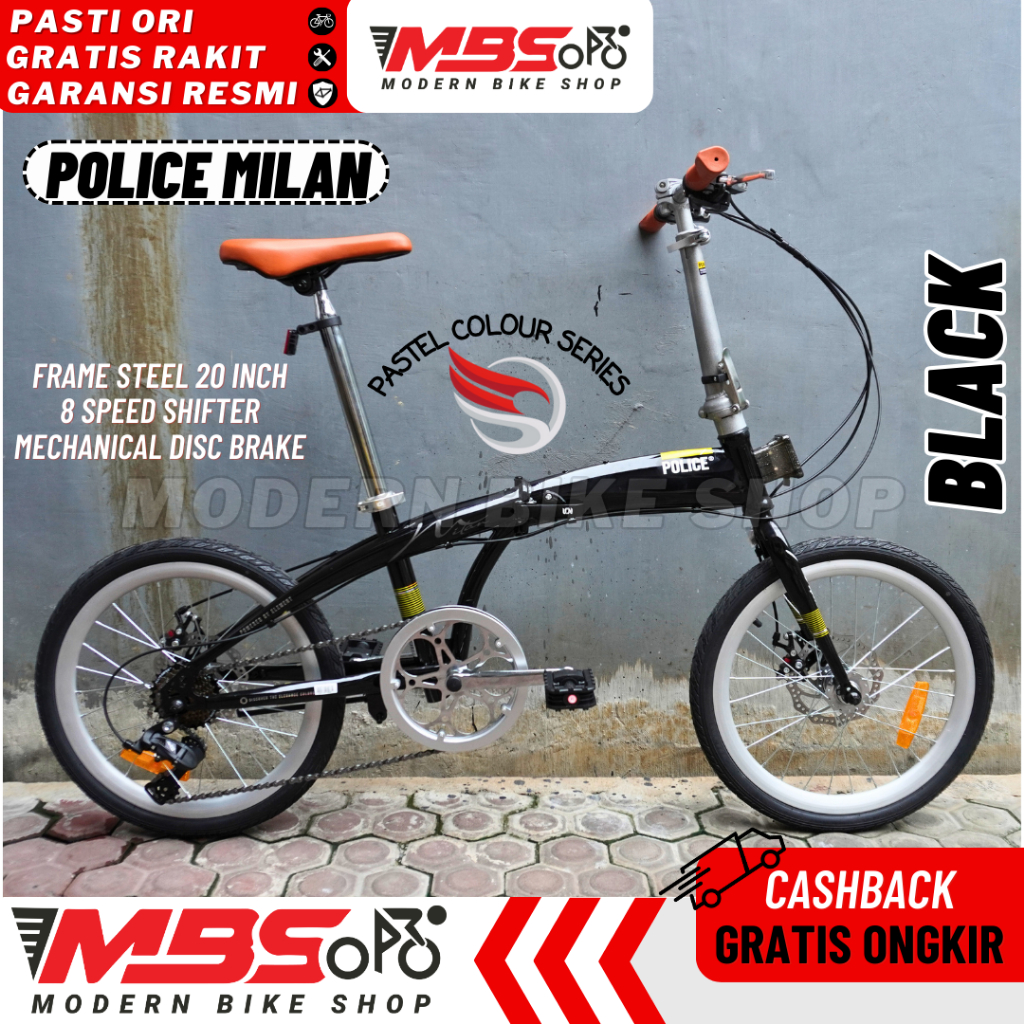 Element NICKS Police Rans Milan 20 & 16 inch 8 speed sepeda Lipat Terbaru Murah Dewasa Remaja