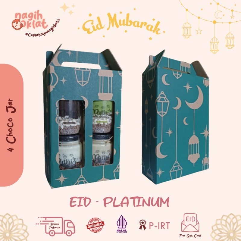 

PATHIS CHOCOLADE - Paket Platinum Hampers/Gift Lebaran Idul Fitri/Ramadan (Cemilan Cokelat Lumer - Choco Crunchy in Jar) - @nagihcoklat