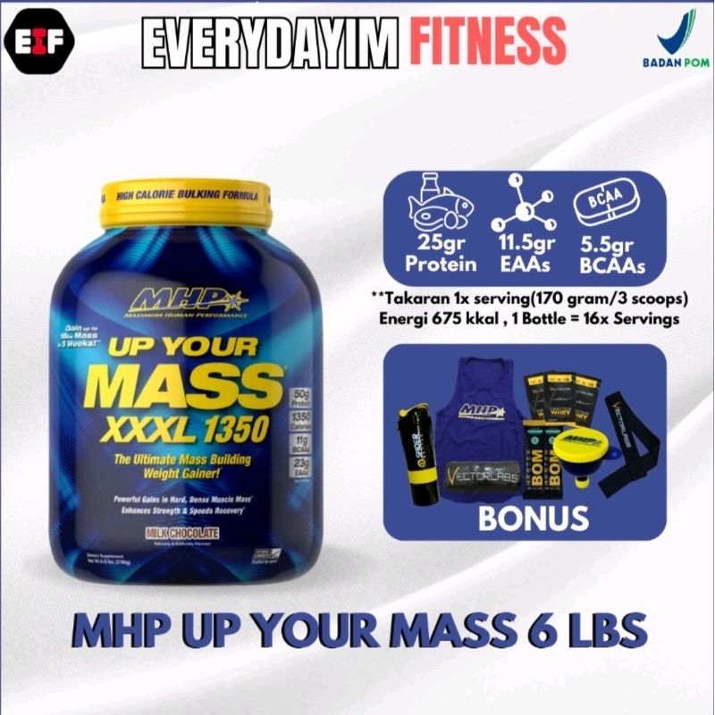 MASS GAINER-MHP-UP YOUR MASS-6LB 6 LBS BPOM HALAL