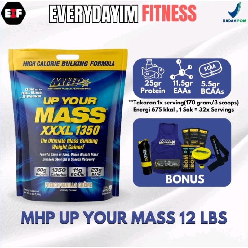 MASS GAINER-MHP-UP YOUR MASS-12LB 12LBS BPOM HALAL