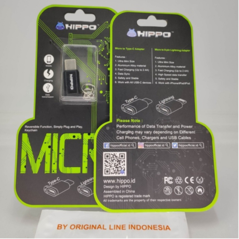 CONVERTER / OTG  / SAMBUNGAN MICRO TO TYPE C / MICRO TO LIGHTNING HIPPO CONVERTER CAS