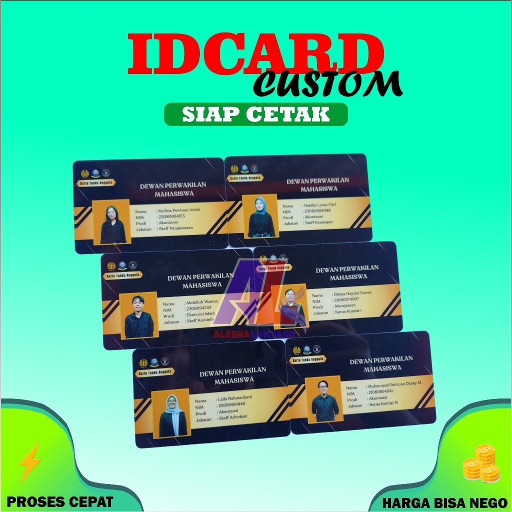 

IDCARD CUSTOM SATUAN BAHAN PVC/KATRU ANGGOTA/KARTU PELAJAR/MEMBER CARD