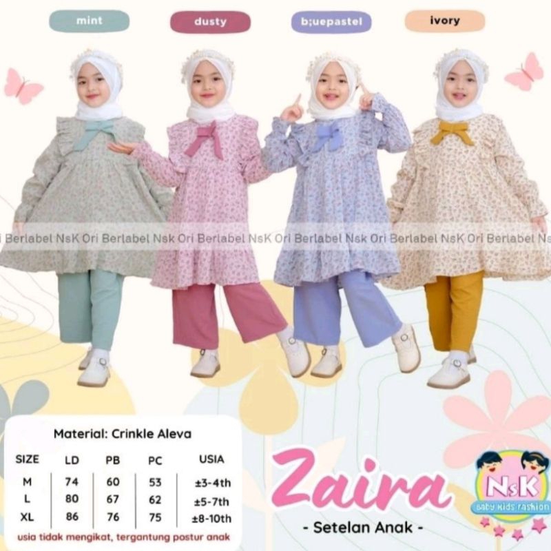Setelan Anak Kekinian untuk Anak 3th-10th Zaira Twinkle Star Original by NSK Baby Kids Fashion