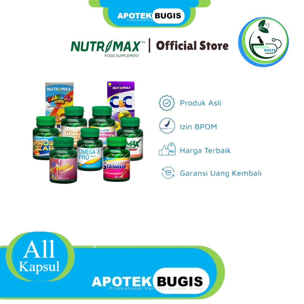 Nutrimax Vitamin Vit D3 1000 IU/C&C/B complex/C plus/Multivitamin Minerals/Rainbowkids All varian