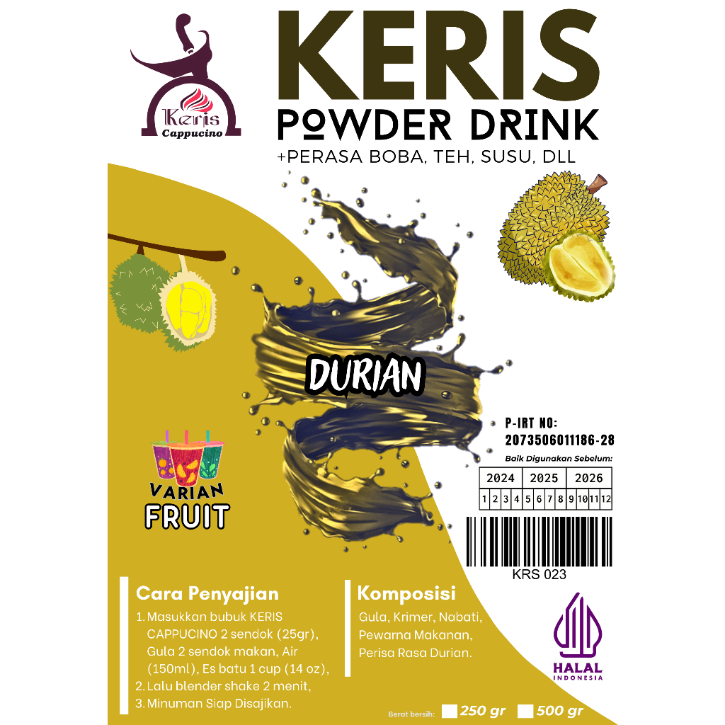 

Durian Serbuk Minuman Kemasan 500 gr