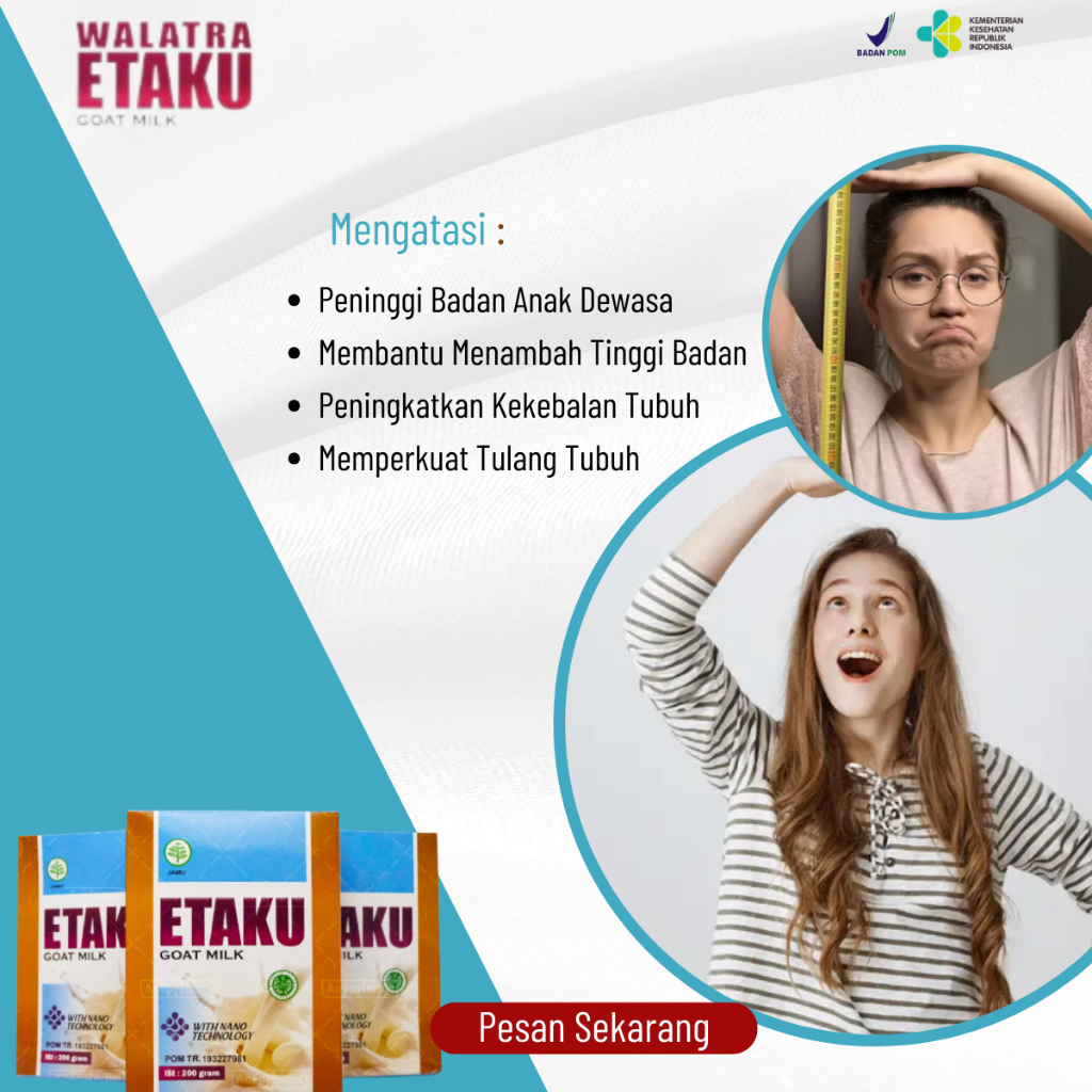 

Susu Peninggi Badan, Susu Peninggi Badan Untuk Remaja Usia 17 Tahun Keatas, Suplemen Peninggi Badan, Susu Peninggi Badan Remaja Dewasa Dan Anak Atasi Dengan Etaku Goat Milk 100% Asli