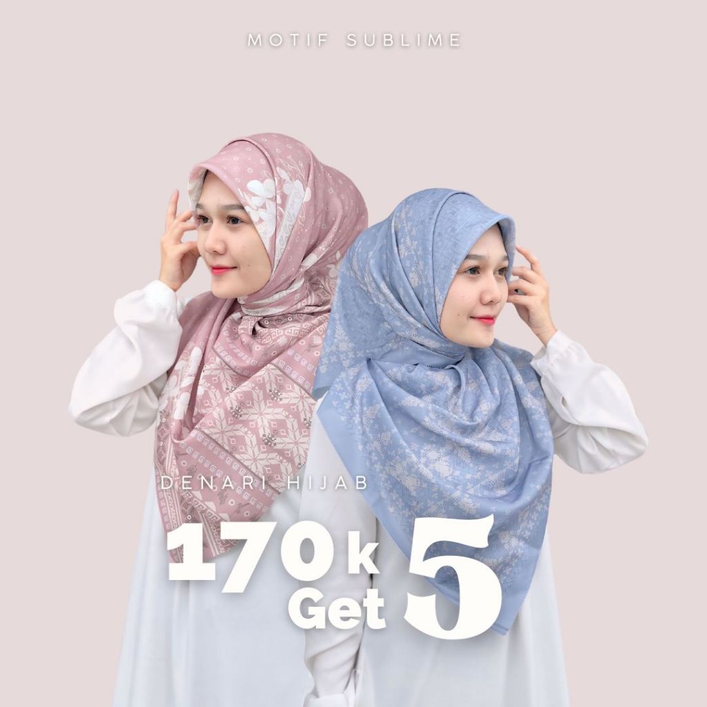 Paket Bundle Usaha 5 Hijab Motif Voal Sublime