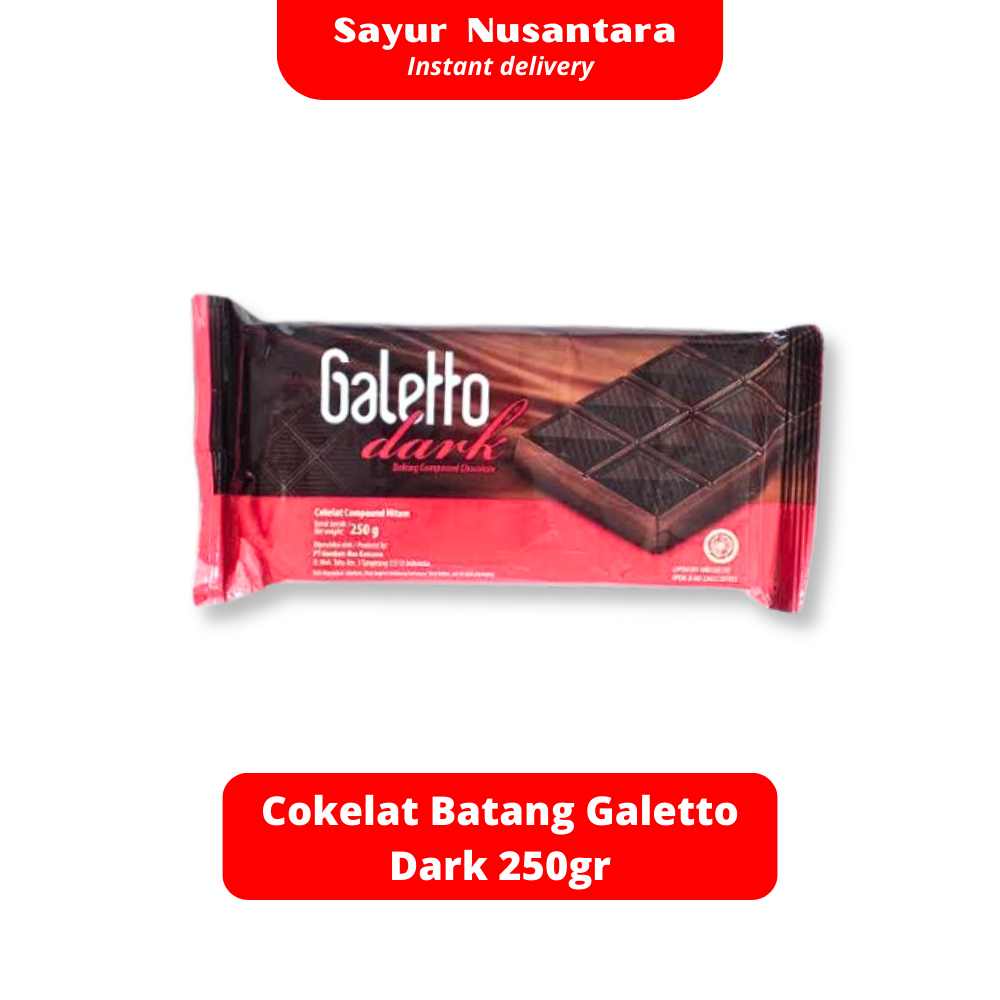 

Cokelat Batang Galetto Dark 250gr - Sayur Nusantara