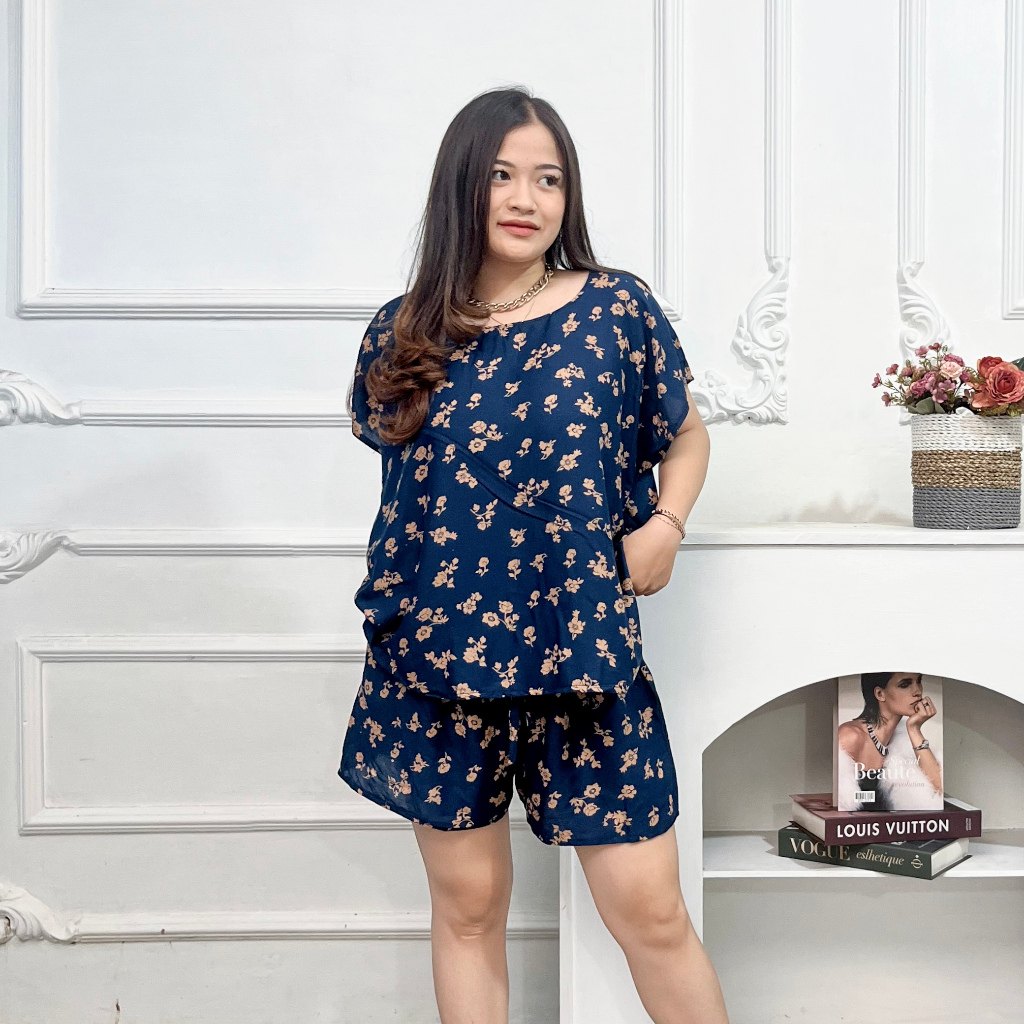 Setelan Baju Tidur Baby Doll Pendek Wanita