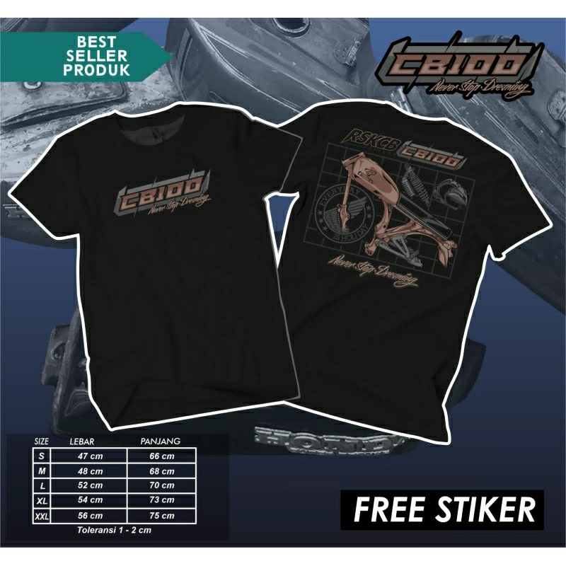 kaos CB100 baju T-shirt atasan pakaian pria distro herex racing team honda gank cb gl max tiger mp g