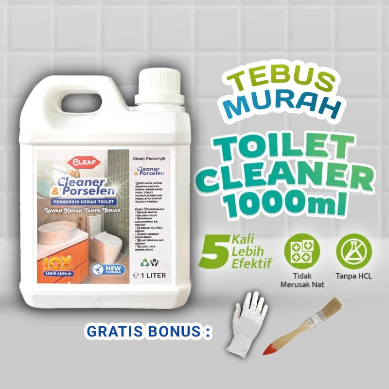 	 1 Liter Toilet Cleaner Pembersih kerak keramik kamar mandi / Pembersih kerak toilet ampuh closet WC westafle Toilet kotoran	