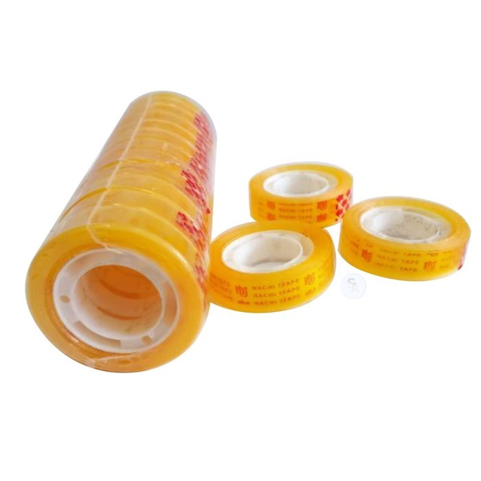 

Lakban Bening Kecil 1/2 inch Gold Tape / Isolasi Selotip Kado / Cellotape 25 yard