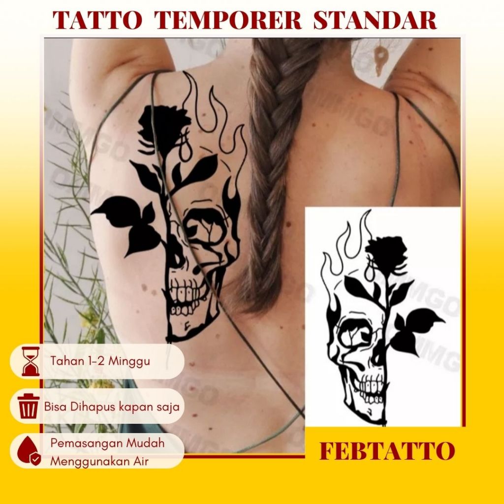 Tato Temporer Ukuran 21cmx11cm Tato Lengan Tato Dada Tato tangan Tato Kaki Tato Punggung Tato Jari  
