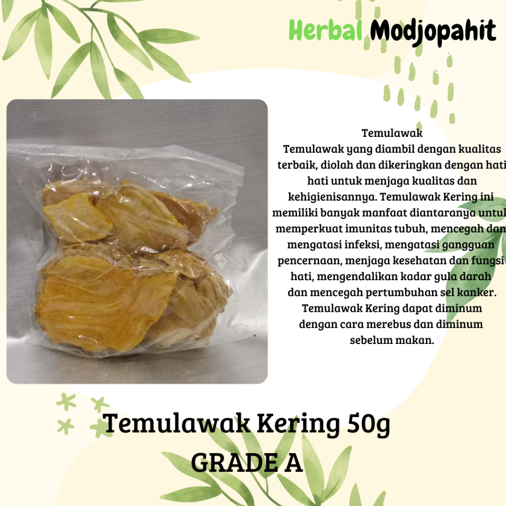 

Temulawak Kering 50g Herbal Modjopahit