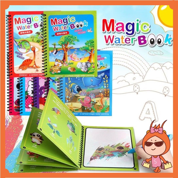 

[BM] Buku Gambar Mewarnai / Magic Water Book / Buku Mewarnai Anak / Mainan Edukasi Anak / Buku Warna