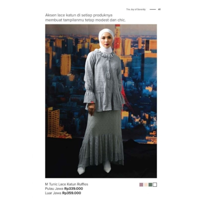 DAUKY M Tunic Lace Katun Ruffles - Tunik Renda Dauky - Blus Wanita