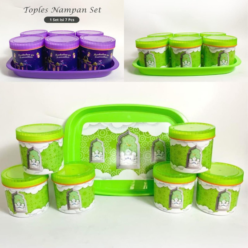 Toples Tonam Calista Motif  Islamic  / Set wadah penyimpanan Kue