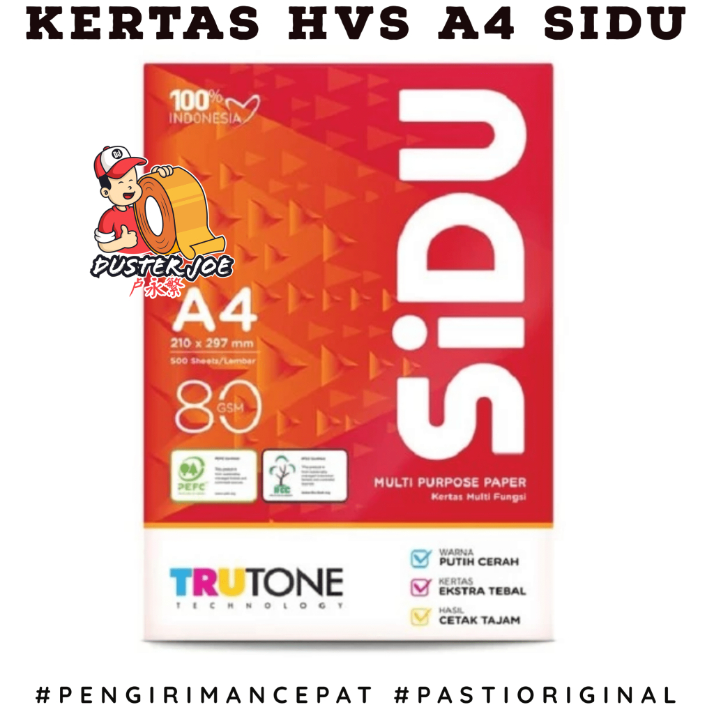 Kertas HVS SIDU A4 80gr PER 1 RIM