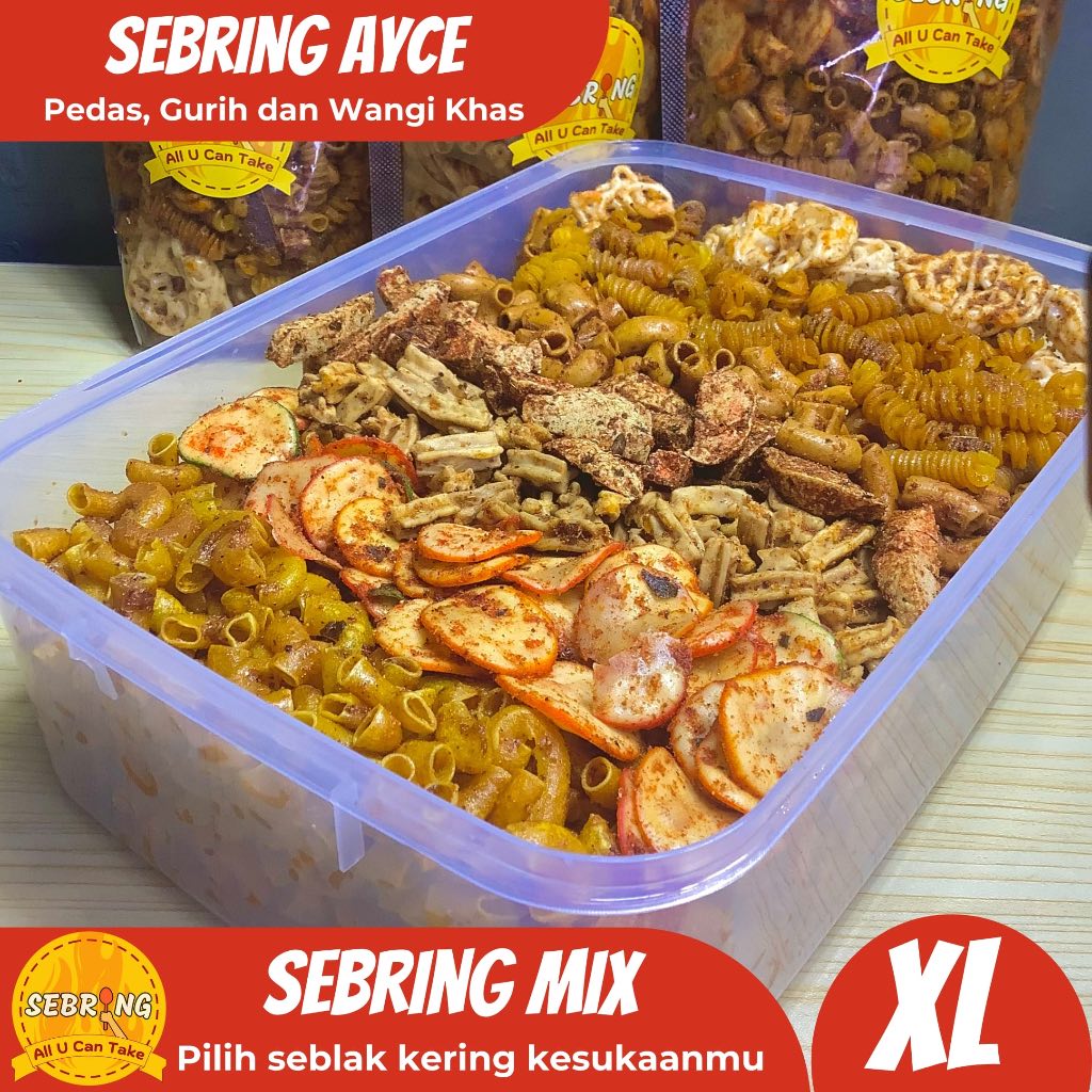 

SebRing AYCE - Seblak Kering Mix Ukuran XL Pedas Gurih dan Wangi Khas