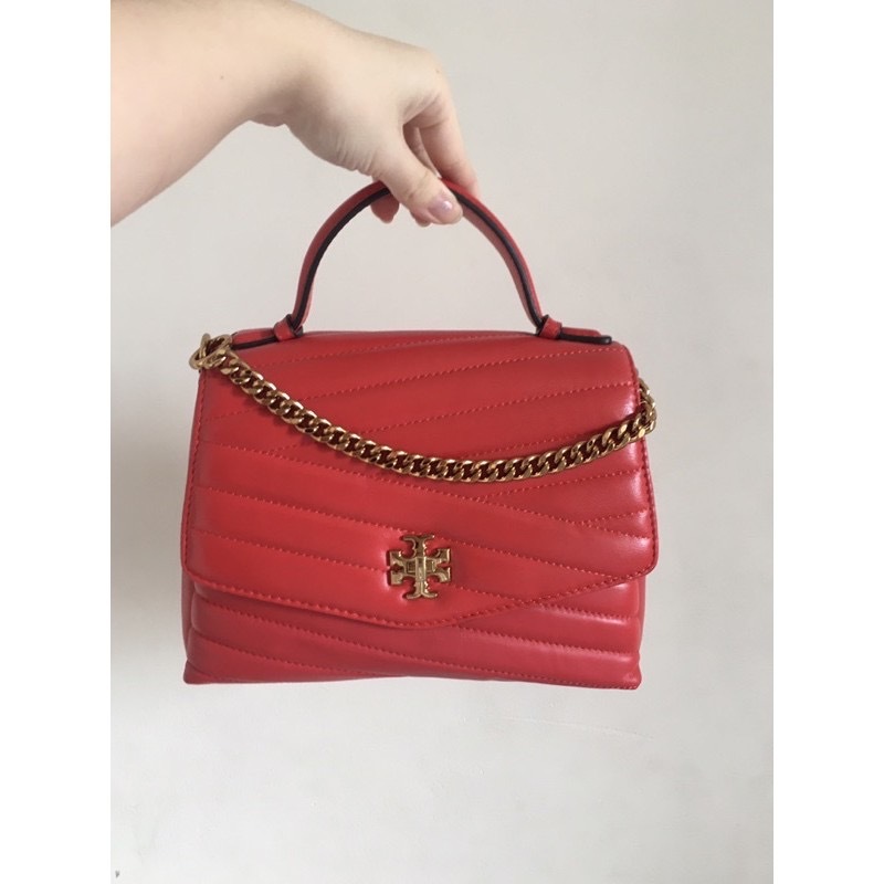 PRELOVED TORY BURCH RED KIRA CHEVRON MIRROR
