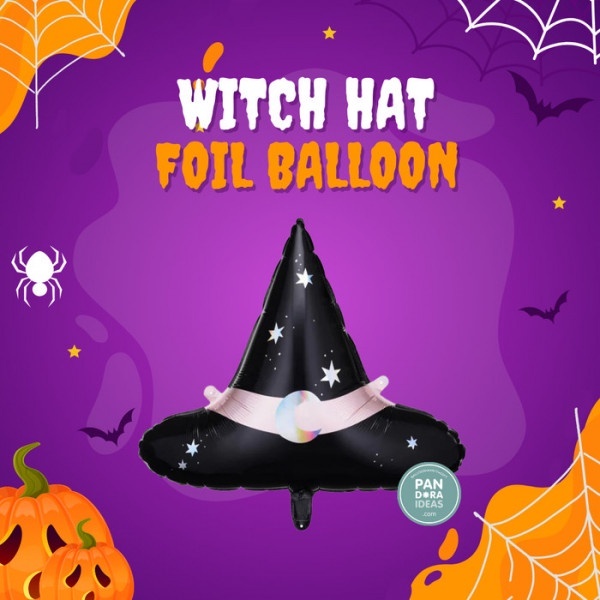 Halloween Witch Hat Foil Balloon Party Deco | Balon Foil Topi Penyihir