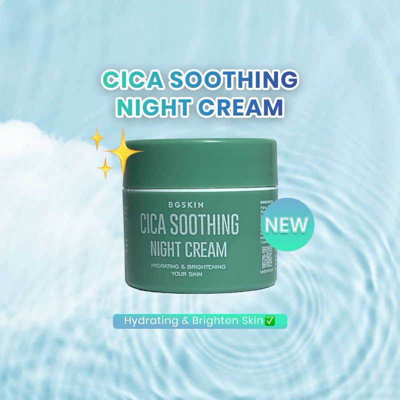 NEW CICA ACNE NIGHT CREAM BGSKIN / BRIGHTENING ACNE CREAM BGSKIN / CREAM MALAM ACNE BGSKIN / KRIM ML