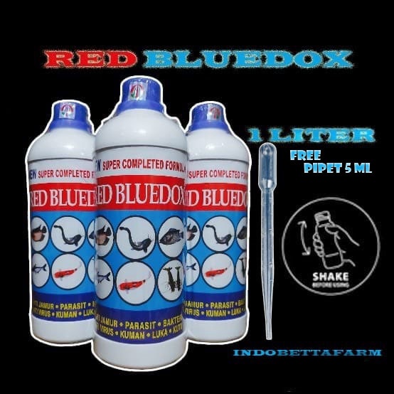 1212 RED BLUEDOX 1 LITER RED BLUEDOX 1ML OBAT KUTU IKAN FREE PIPET 5 ML buruan